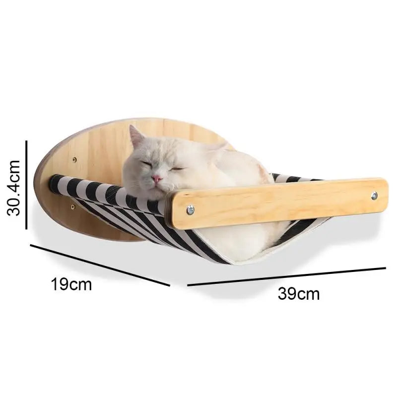 1PC Cat Tree Wall Mounted Cat Shelves Scratching Post for Cat Jumping Platform and Cat Hammock Rope Ladder Wall Wooden Furniture - SilverSmith Live