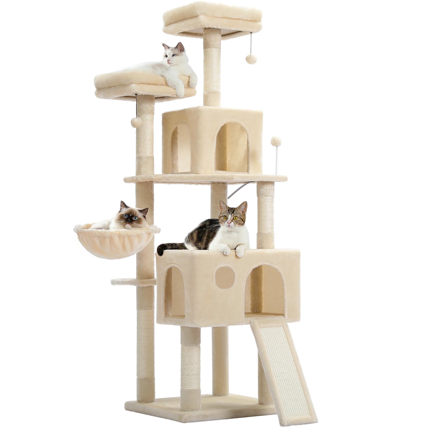 Luxury Pet Cat Tree House Condo Furniture Multi-Layer Cat Tower with Ladder Natural Sisal Scratching Post Climbing Jumping Toy