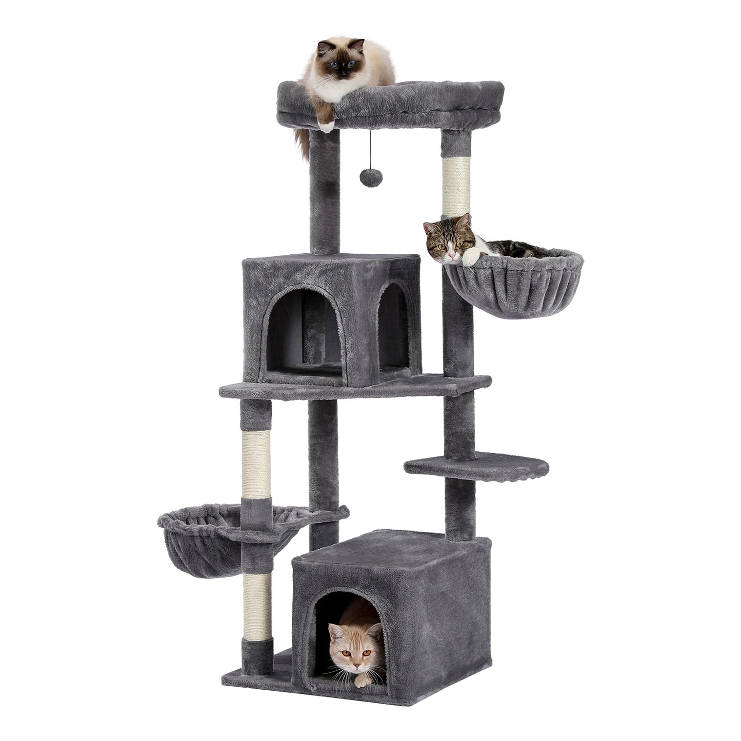 Luxury Pet Cat Tree House Condo Furniture Multi-Layer Cat Tower with Ladder Natural Sisal Scratching Post Climbing Jumping Toy